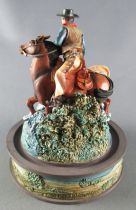 John Wayne - Franklin Mint Glass Dome Sculpture - Mounted Cow-boy Livestock