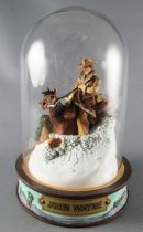 John Wayne - Franklin Mint Glass Dome Sculpture - Mounted Rider in the Snow