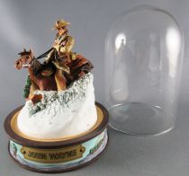 John Wayne - Franklin Mint Glass Dome Sculpture - Mounted Rider in the Snow