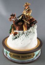 John Wayne - Franklin Mint Glass Dome Sculpture - Mounted Rider in the Snow