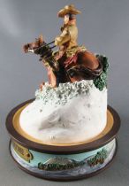 John Wayne - Franklin Mint Glass Dome Sculpture - Mounted Rider in the Snow