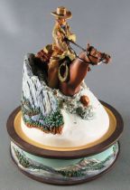 John Wayne - Franklin Mint Glass Dome Sculpture - Mounted Rider in the Snow