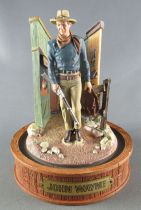 John Wayne - Franklin Mint Glass Dome Sculpture - Walking Rifle in Hand & Saddlebags