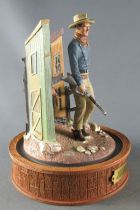 John Wayne - Franklin Mint Glass Dome Sculpture - Walking Rifle in Hand & Saddlebags