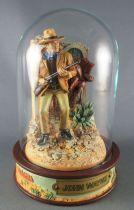 John Wayne - Statuette Résine Globe Verre Franklin Mint - Carabine en Mains