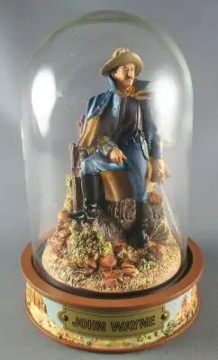John Wayne - Statuette R�sine Globe Verre Franklin Mint - Cavalerie US Officier Capote