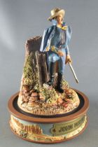 John Wayne - Statuette Résine Globe Verre Franklin Mint - Cavalerie US Officier Capote