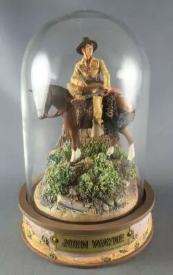 John Wayne - Statuette R�sine Globe Verre Franklin Mint - Cavalier des Plaines