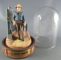 John Wayne - Statuette Résine Globe Verre Franklin Mint - Descendant la Rue Carabine en Main