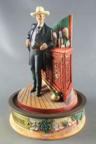 John Wayne - Statuette Résine Globe Verre Franklin Mint - Habits Noirs Accoudé au Comptoir