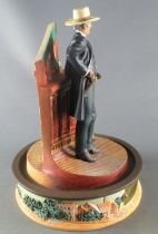 John Wayne - Statuette Résine Globe Verre Franklin Mint - Habits Noirs Accoudé au Comptoir