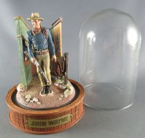 John Wayne - Statuette Résine Globe Verre Franklin Mint - Marchant Carabine en Main & Sacoches