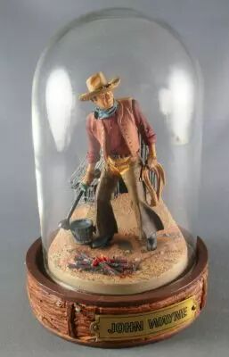 John Wayne - Statuette R�sine Globe Verre Franklin Mint - Marquage du B�tail