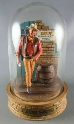 John Wayne - Statuette R�sine Globe Verre Franklin Mint - Sheriff Graham County Arizona