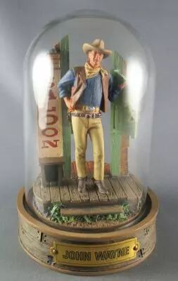 John Wayne - Statuette R�sine Globe Verre Franklin Mint - Sortant du Saloon