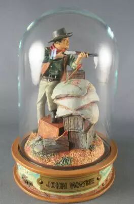 John Wayne - Statuette R�sine Globe Verre Franklin Mint - Tireur Carabine