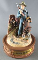 John Wayne - Statuette Résine sans Globe Verre Franklin Mint - Cavalerie US Fusil & Selle