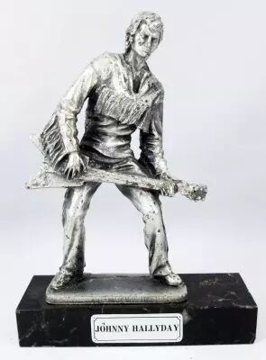 Johnny Hallyday - 6\  die-cast m�tal statue \ Johnny Rock\'n Roll\ - Daviland France 1978