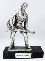 Johnny Hallyday - 6\" die-cast métal statue \"Johnny Rock\'n Roll\"- Daviland France 1978