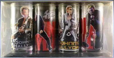 Johnny Hallyday - Coffret Collector 4 Verres � Soda Sign�s - Fan Avenue Sud Trading
