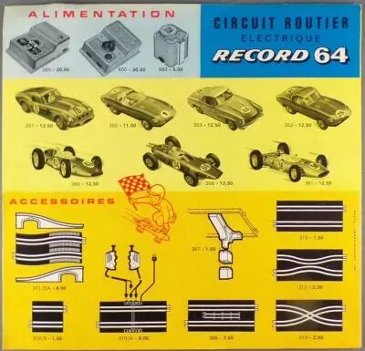 Jouef 1967-68 Folded Catalogue Slot Car Racing Recors 64 + Ho Trains