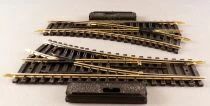 Jouef 408458 Ho 2 Aiguillages Manuels &agrave; Droite Rails Maillechort 22&deg;30 R 385 Neuf sans Boite