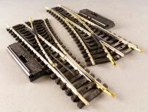 Jouef 408458 Ho 2 Hand Control Points Turn Right 22&deg;30 R 385 Nickel Silver Tracks Mint no Box