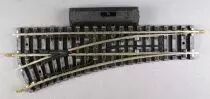 Jouef 4085 Ho 1 Hand Control Point turn left 22&deg;30 R 385 Nickel Silver Tracks Mint no Box