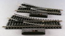 Jouef 4184 Ho 2 x Electric Point turn right 22°30 R 385 Steel Tracks 153mm 2