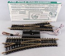 Jouef 4185 Ho 2 Aiguillages Electrique à Gauche Rails Maillechort 22°30 R 385 Tbe boite