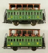 Jouef 4500 5649 Ho Etat 2 x 2nd Class Double Deker Coach B4 5045 & B9x 20303 Green no Box