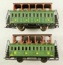 Jouef 4500 5649 Ho R&eacute;seau Etat 2 Voitures &agrave; Imp&eacute;riale 2&egrave;me Classe B4 5045 & B9x 20303 Livr&eacute;e Vert sans Boite