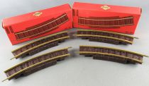 Jouef 461 Ho 2 x 2 Half-Curved Tracks  R=325mm Brass Rails Ballast Track Mint in Box