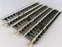 Jouef 475/2A Ho 3 x Half Straight Feeding Steel Tracks 124mm 17 Sleepers Very Good Condition