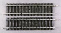 Jouef 475/2C Ho 2 x Half Straight with 2 Cuts 109mm 15 Sleepers Steel Tracks Very Good Condition