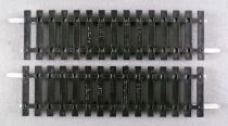 Jouef 475/2C Ho 2 x Half Straight with 2 Cuts 109mm 15 Sleepers Steel Tracks Very Good Condition
