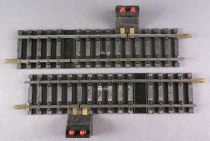 Jouef 475/2P Ho 2 Demi-Rails Droit Acier 1 Coupure à Prises de Courant 124mm en Boite