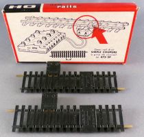 Jouef 475/2P Ho 2 Demi-Rails Droit Acier 1 Coupure à Prises de Courant 124mm en Boite