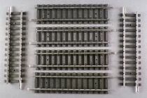 Jouef 475/3 Ho 6 Demi-Rails Droits 102mm 14 traverses Rails Acier Très Bon Etat