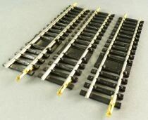 Jouef 475100 Ho 3 Demi-Rails Droits Alimentation Maillechort 123,5 mm Etat Neuf