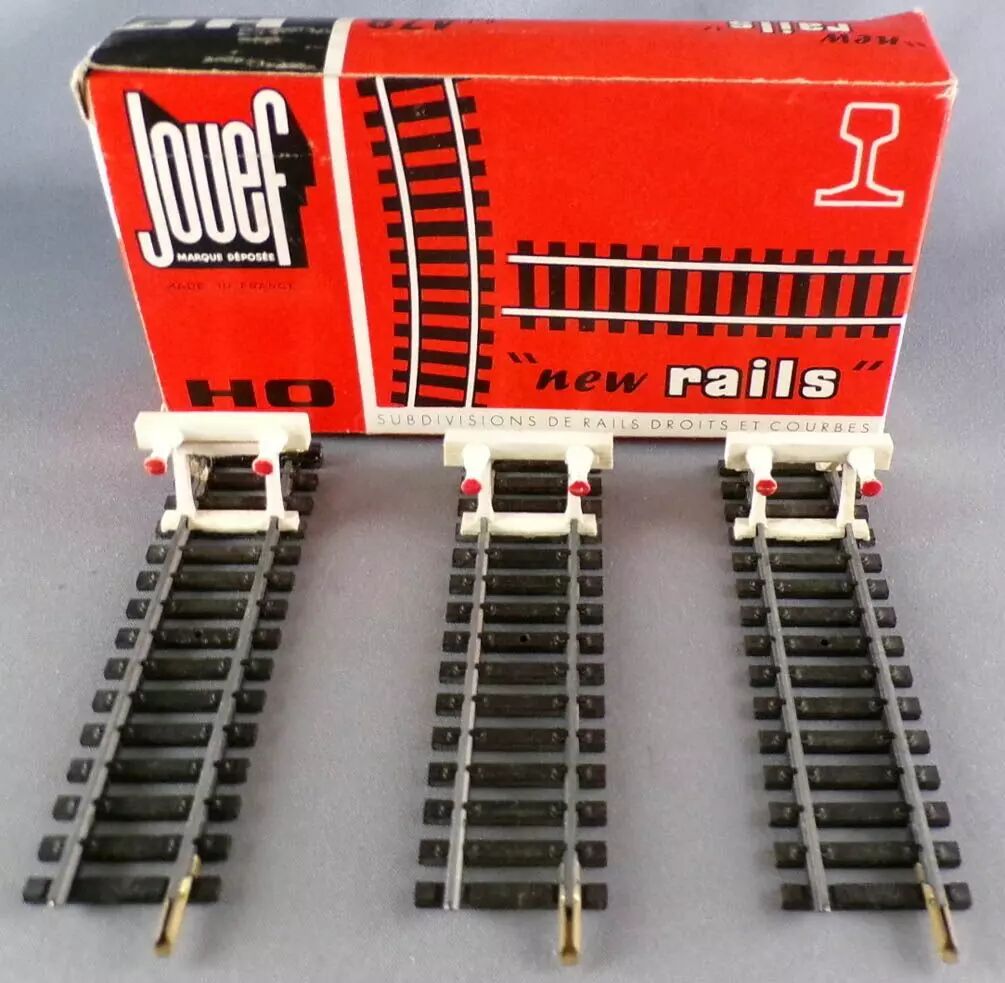 3 Rails Droites Jouef HO (1/87) - Longueur 21,8 Cm, État Correct Occasion