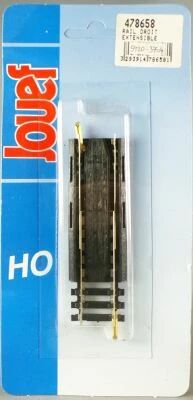 Jouef 478658 Ho Straight Extensible Nickel Silver Tracks with Plug 86 to 117 mm Mint on Card