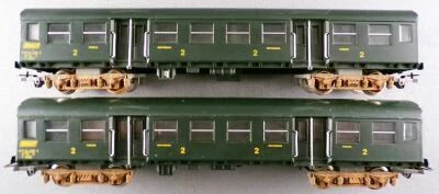 Jouef 5102 Ho Sncf 2 x Romilly Suburban Coach B⁹ tz 50 87 29 17 021-9 VGn o Box
