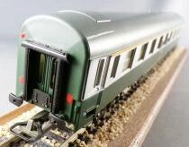 Jouef 5291 Ho Sncf Uic Coach A9 1st Class Green & Stainless Steel Livery Clear Plastic Box