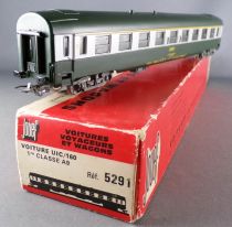 Jouef 5291 Ho Sncf Voiture Uic A9 1ère Classe Vert & Inox Boite Rouge