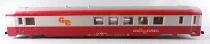 Jouef 5482 Ho Sncf Voiture Restaurant Grill Express Rouge & Gris Am&eacute;nag&eacute;e Eclairage Figurines Passager sans Bogie ni Boite