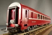 Jouef 5490 Ho Sncf Dev Type Restaurant Coach Red Livery Blue Box