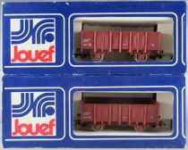 Jouef 6225 Ho Sncf 2 x 2 Axles Gondola Wagon Type Ocem Elo 01 87 512 4 106-1 with Blue Box