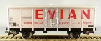 Jouef 625 Ho Sncf Evian Badoit Metallic Covered Wagon 2 Axles with Red Sleeve Box