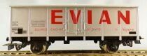Jouef 6263 Ho Sncf Evian Metalic Covered Wagon with Tricolour Box